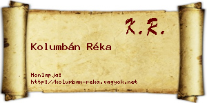 Kolumbán Réka névjegykártya